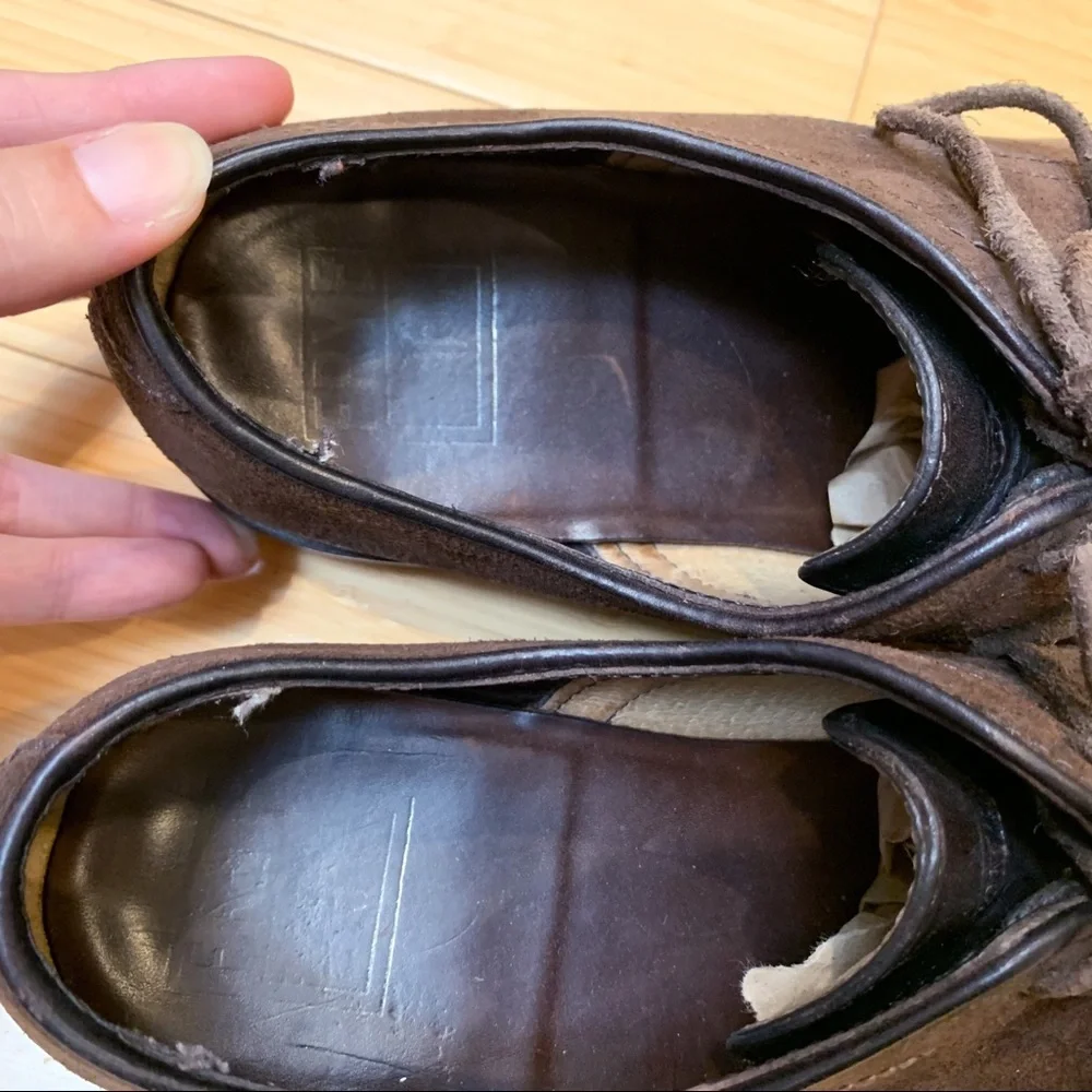Frye Distressed Brown Suede Lace Up Oxfords, 8.5.